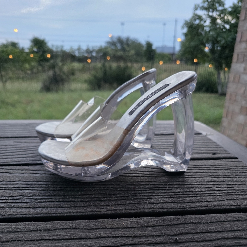 Clear Transparent Heeled Sandals